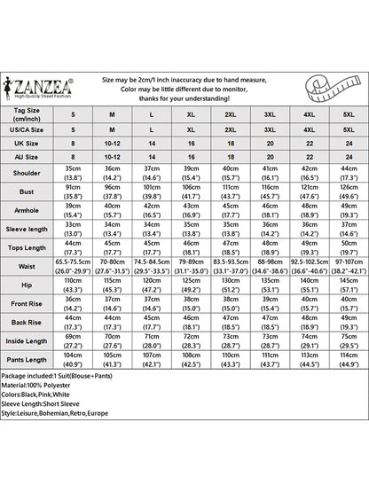 Conjunto de pantalón y pantalón de pierna ancha con manga corta abullonada