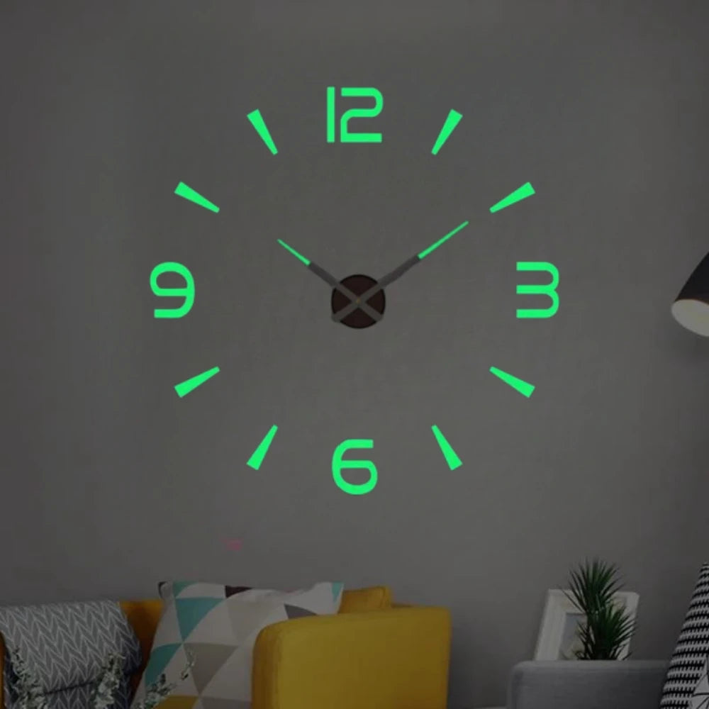 Large 3D Wall Clock Luminous Classic Wall Clocks
