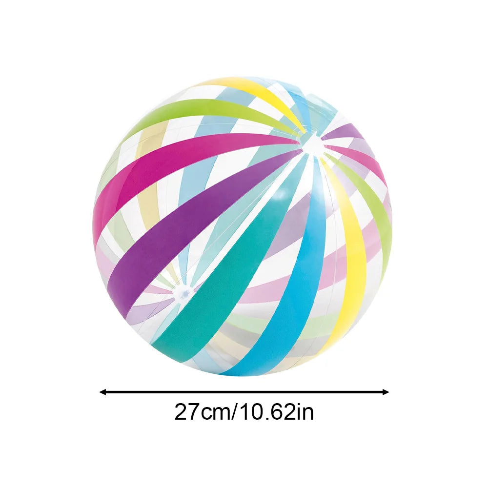 1 lorful Dots & Stripes PVC Inflatable Ball Transparent Printed Toy