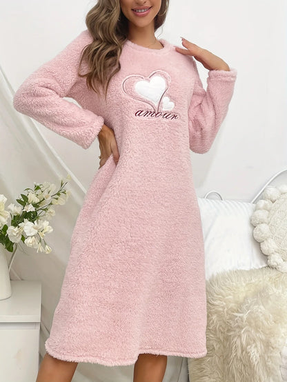 Thicken Warm Nightgown Heart Pyjama