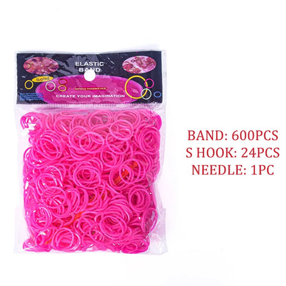 600pcs/lot Colorful Loom Rubber Wristbands Making Kit