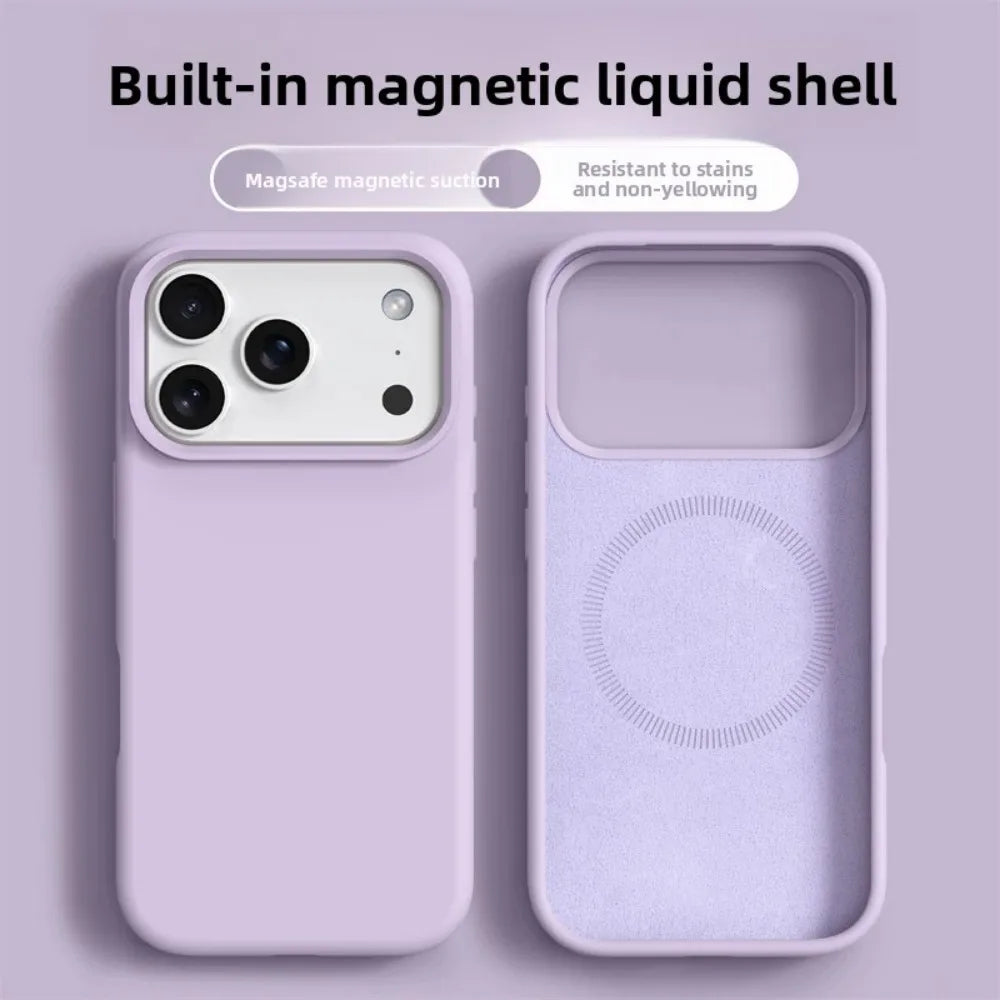 Original Magnetic Phone Case For iPhone 17 16 Pro Max Liquid Silicone Cases