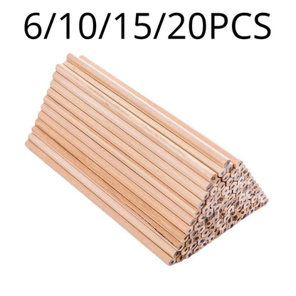 6/10/20pcs Natural Wood Black Non-toxic Standard HB Pencil