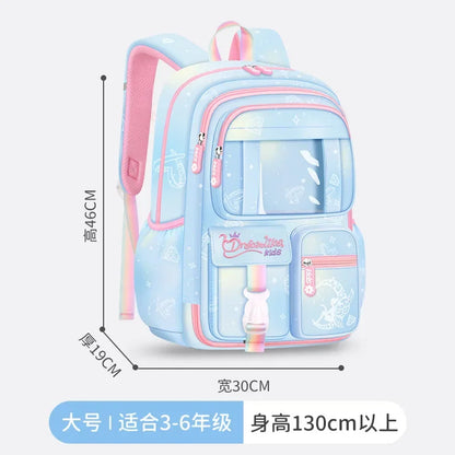 Pink Princess Schoolbag Students Large Capacity