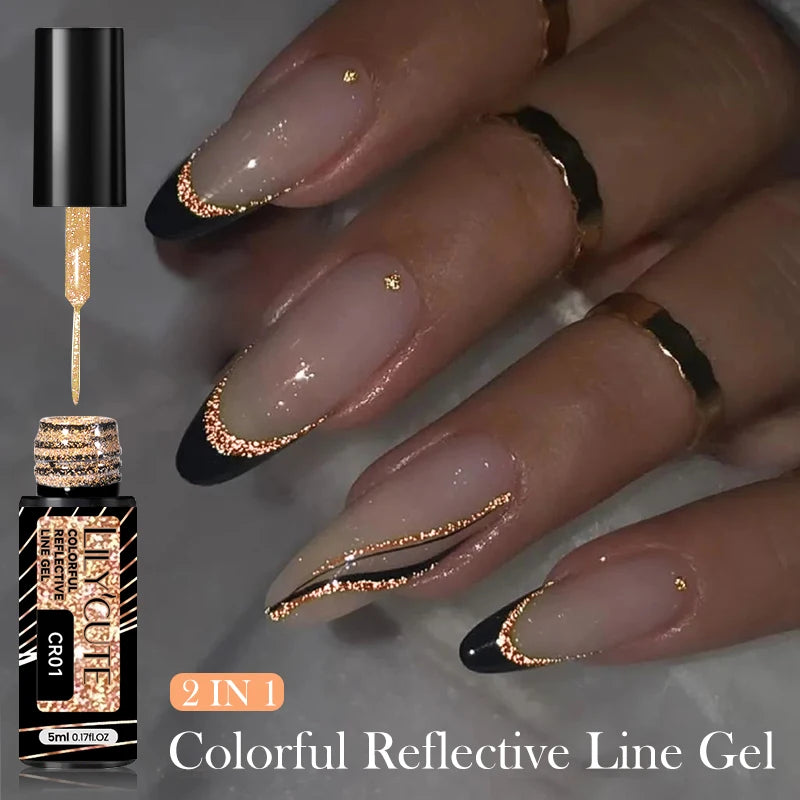 Gold Sliver Metallic Liner Gel Nail Polish