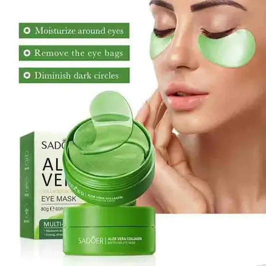 60pcs Aloe Vera Collagen Eye Mask Anti Dark Circles Skin Care