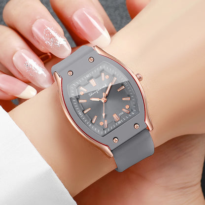 Silicone Strap Simple Dial Quartz Wristwatch
