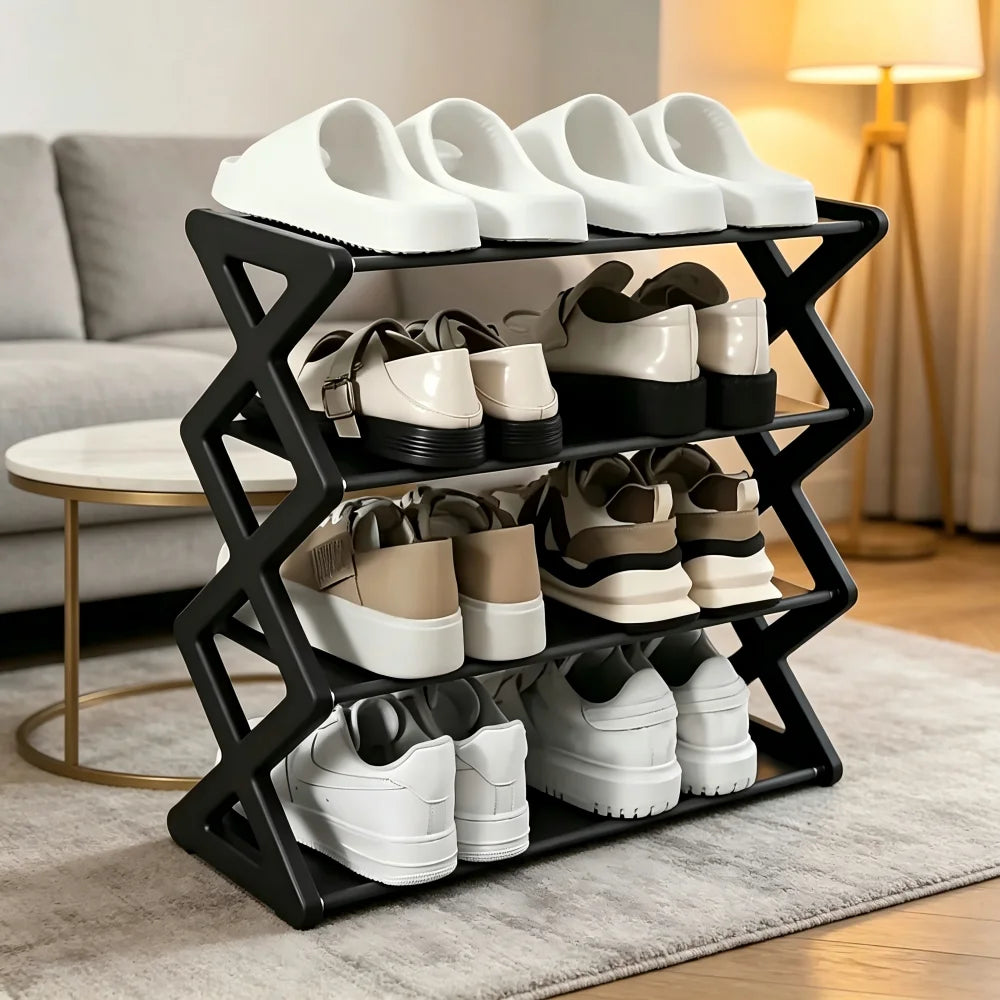 4Layer X-Type Multi Layered Space Saving Shoe Rack