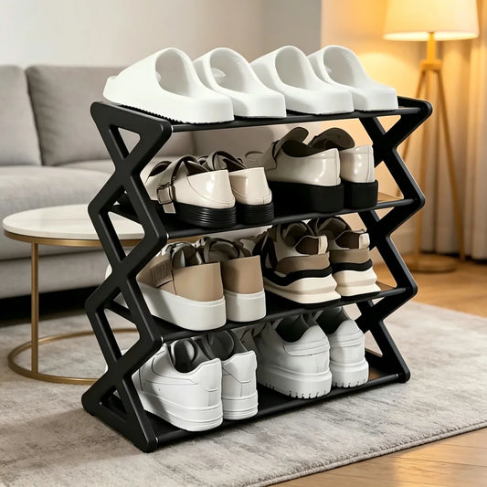 4Layer X-Type Multi Layered Space Saving Shoe Rack