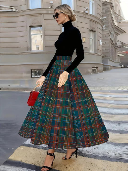 High Waist A Line Midi Casual Office Wear Flowy Skirt