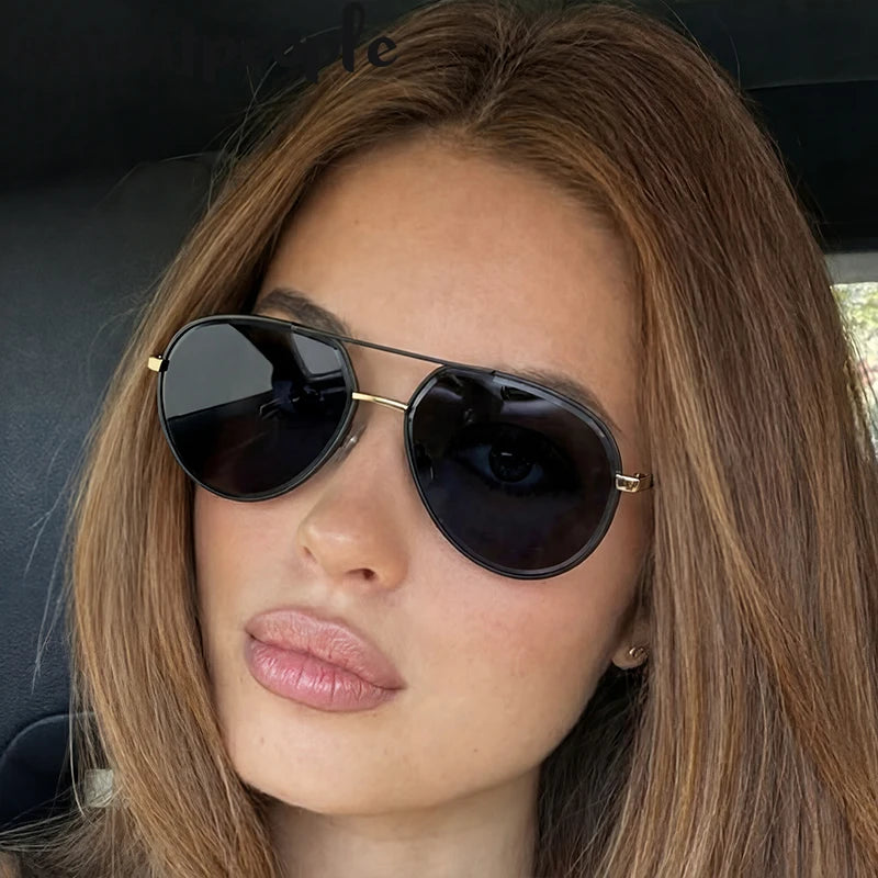 Oversized Pilot Big Double Bridge Beach Sunglasses