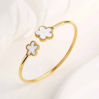 Shell Five-Leaf Flower Stainless Steel Bracelet
