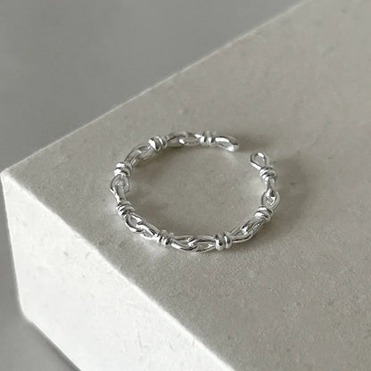 925 Sterling Silver Retro Geometric Asymmetric Rings