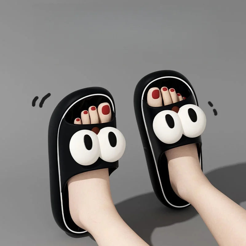 Large-Eye Cute Cartoon Thick-Soled Slippers
