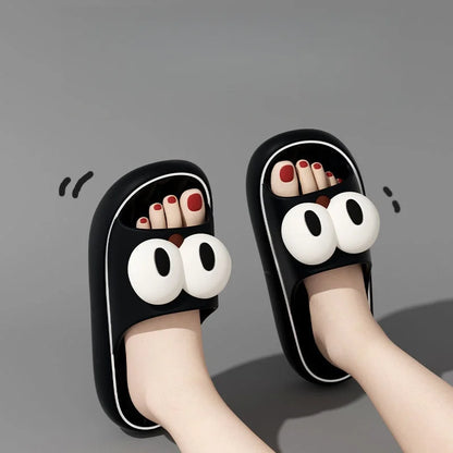 Large-Eye Cute Cartoon Thick-Soled Slippers
