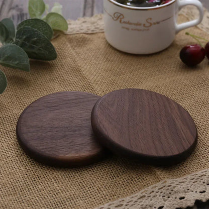 1PCS Solid Walnut Wood Coaster Round Beech Cup Mat