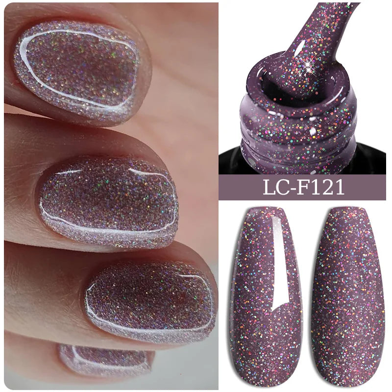 Pink Glitter Nail Gel Polish