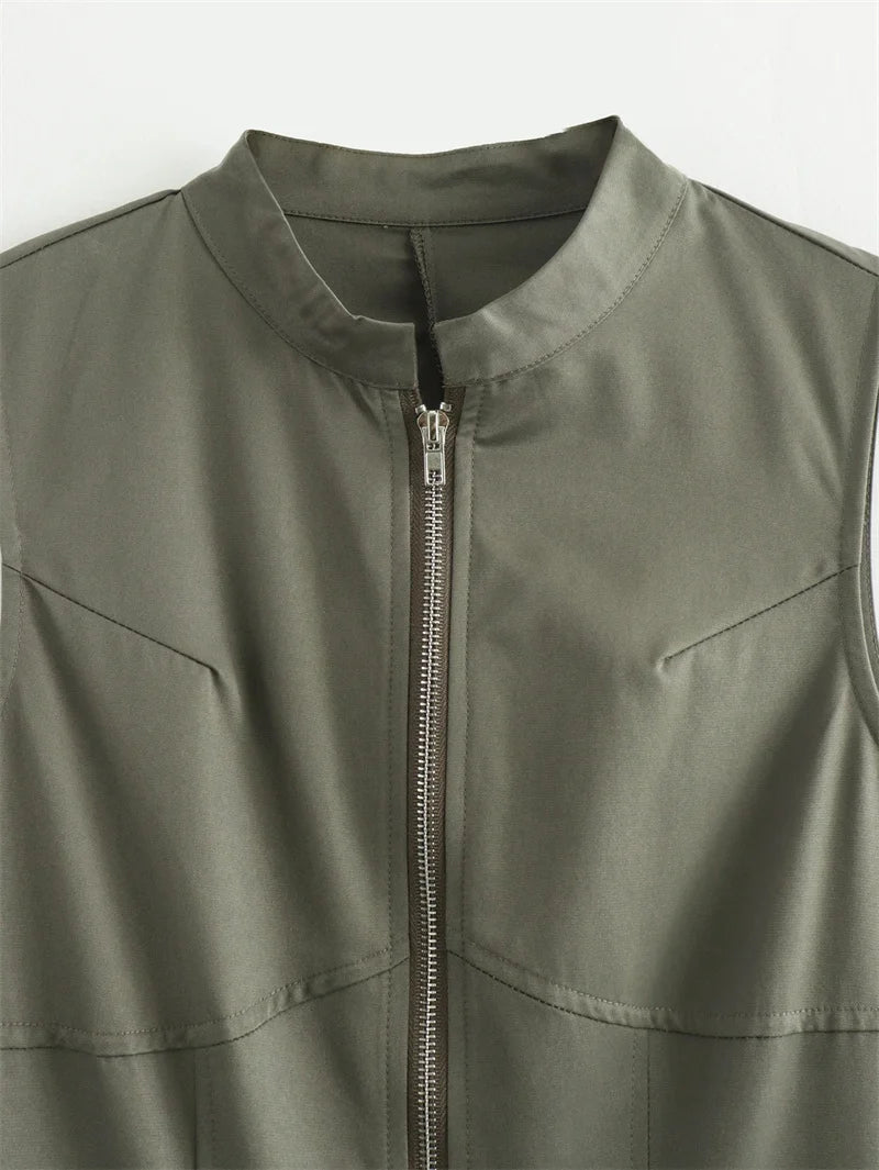 Vestido largo ajustado sin mangas