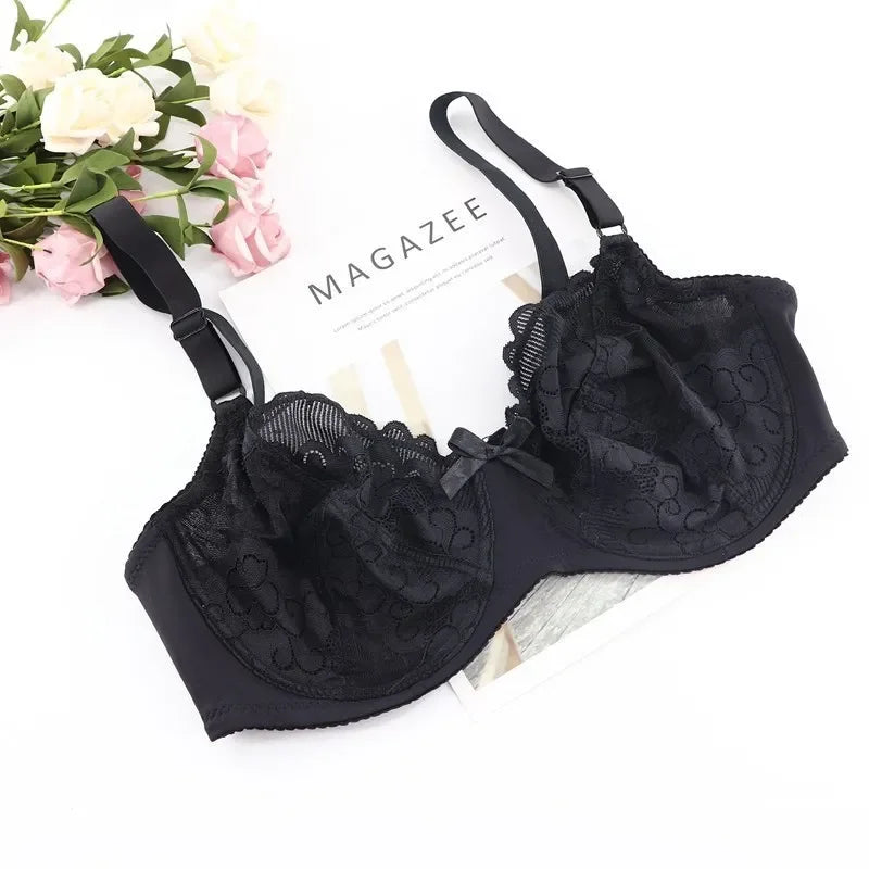Sexy Thin Lace Underwear Soft Big Cup  Bra