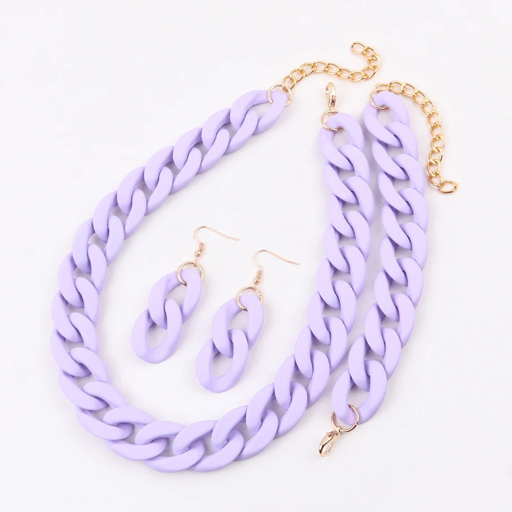 Fish Sheep Acrylic Chunky Chain Choker Necklace