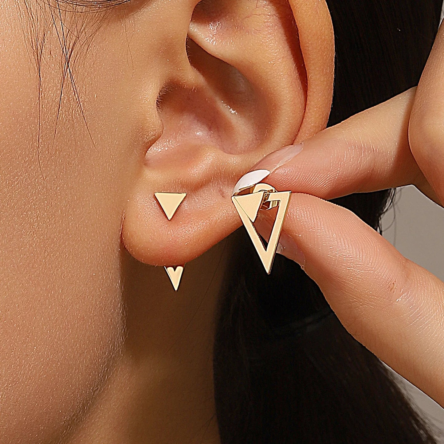 DANA Geometric Square Triangles Stud Earrings