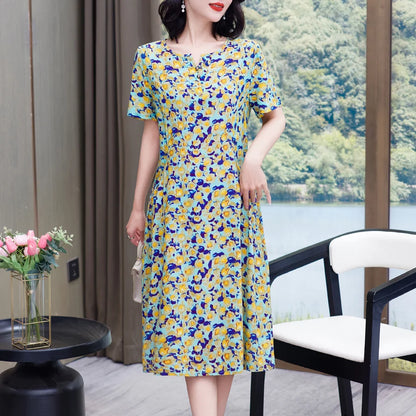 Bata informal de manga corta estilo boho, vestido largo