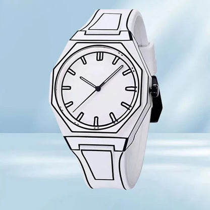 Quartz Soft Silicone Waterproof Comic-book Style Wristwatch