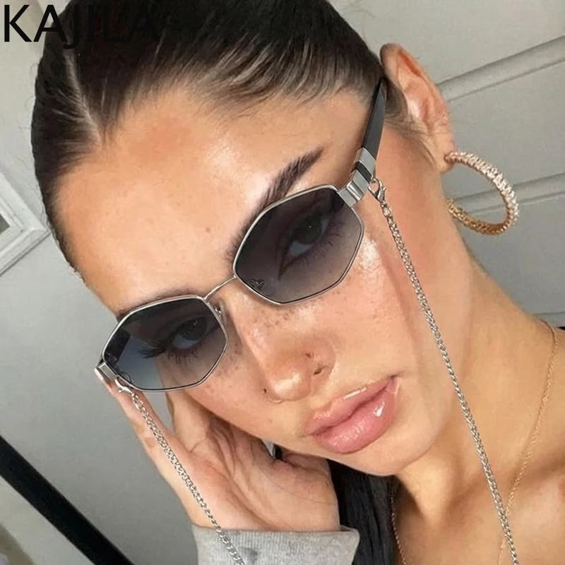 نظارة شمسية سداسية بإطار صغير وجذاب