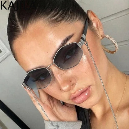 نظارة شمسية سداسية بإطار صغير وجذاب