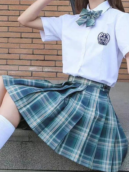 Falda corta de baile estilo preppy de talle alto para chicas