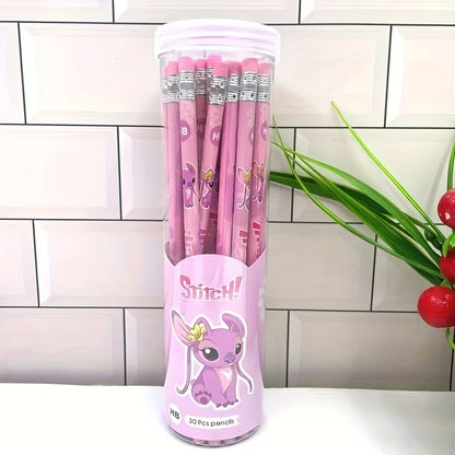 1 Bucket of 30 Disney Stitch Angel Paintbrushes Set