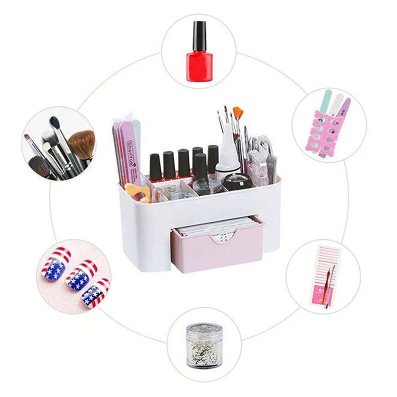 Nail Storage Box Plastic Desktop Drawer