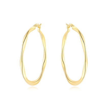 925 Sterling Silver Simple Gold U-shaped Earrings