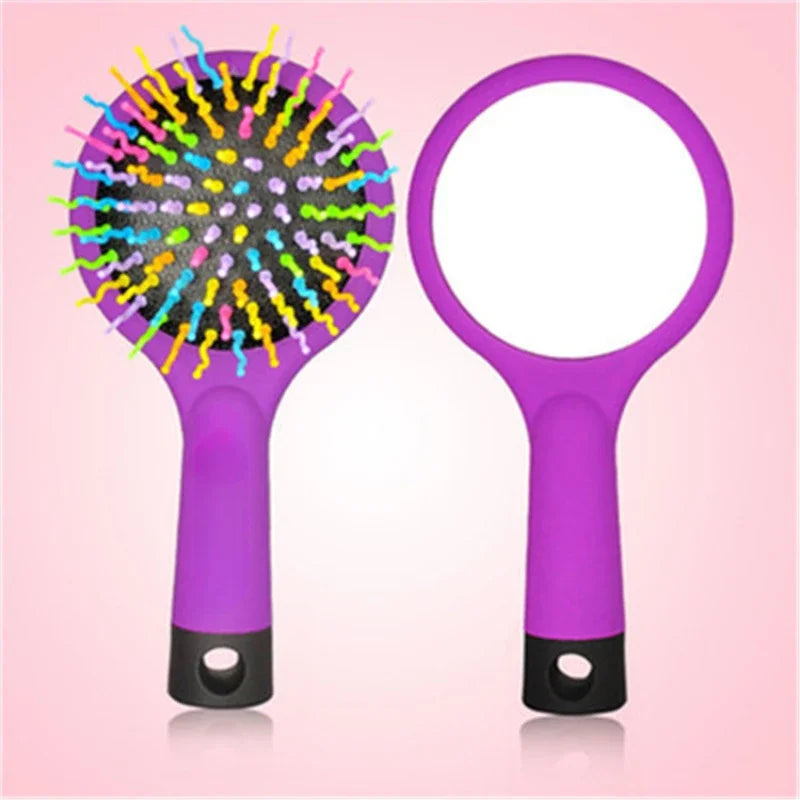 Hair Comb Professional Rainbow Comb With Mirror Styling Tools