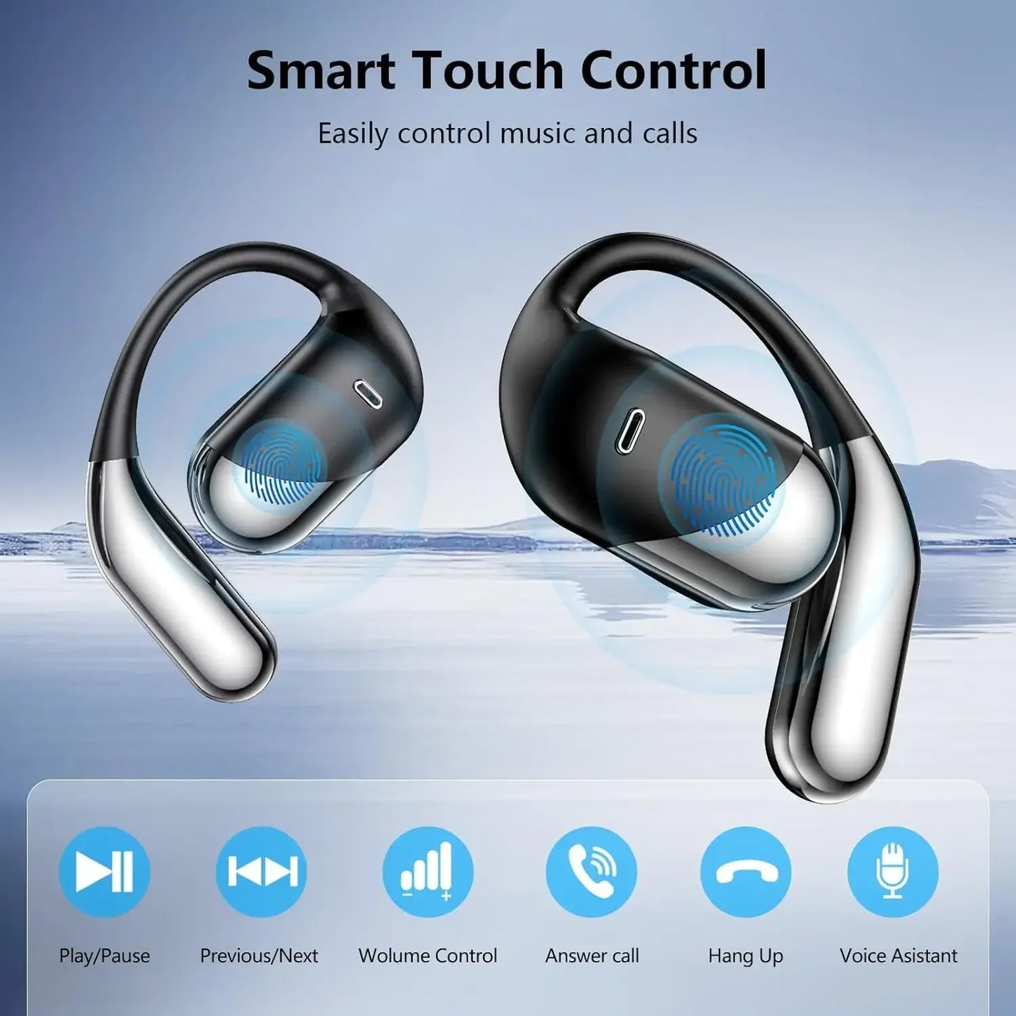 Q16H3 Bluetooth V6.1 AI Translation Earphones OWS Sport Headphone