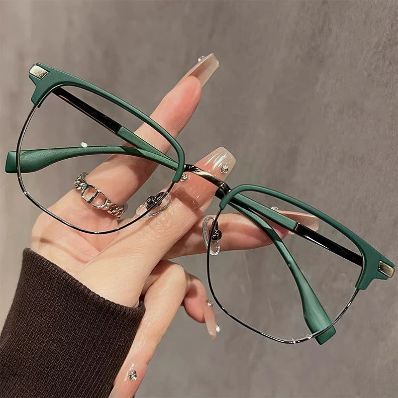 Square Anti Blue Light Presbyopia Eyeglasses Reading Glasses