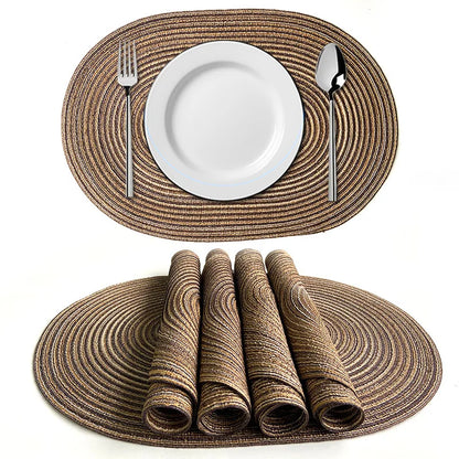 1/4/6/10PCS Dining Tables Natural Woven Oversized Place mats Set