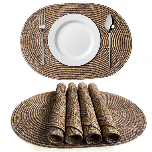 1/4/6/10PCS Dining Tables Natural Woven Oversized Place mats Set