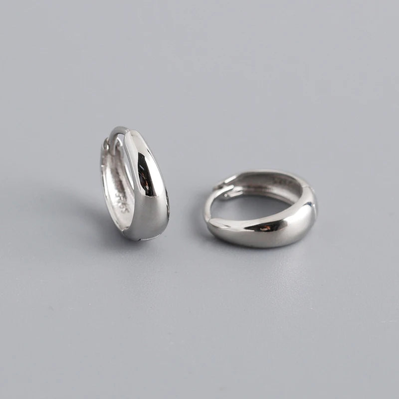 DANA 925 Sterling Silver Wide Gothic Hoop Earrings