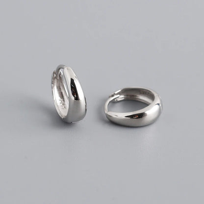 DANA 925 Sterling Silver Wide Gothic Hoop Earrings