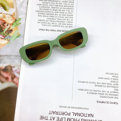 Cute Vintage Frosted Rectangle Sunglasses