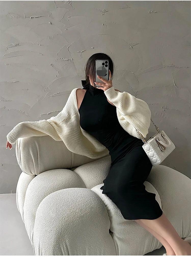 Red Skinny Sexy Midi Dress