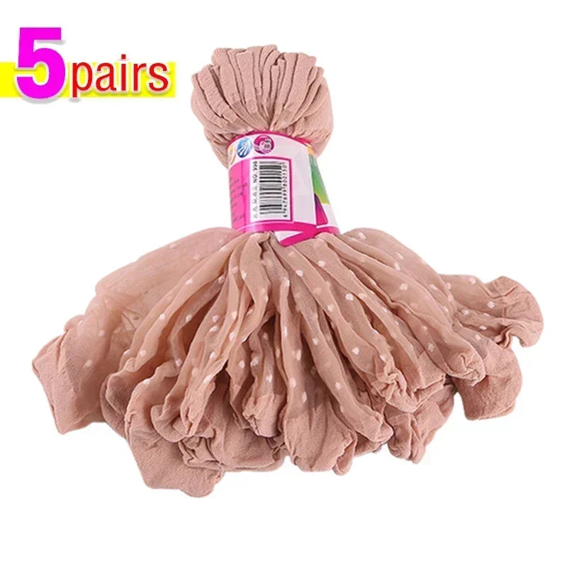 Silk Transparent Dot Lace Short Socks