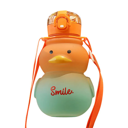 650ml Cute Water Bottle for Girls with Straw Portable Duck Kettle Drinking Cup