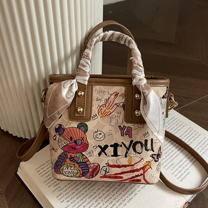 Painted Graffiti Artistic Crossbody Adjustable Shoulder Strap Bag