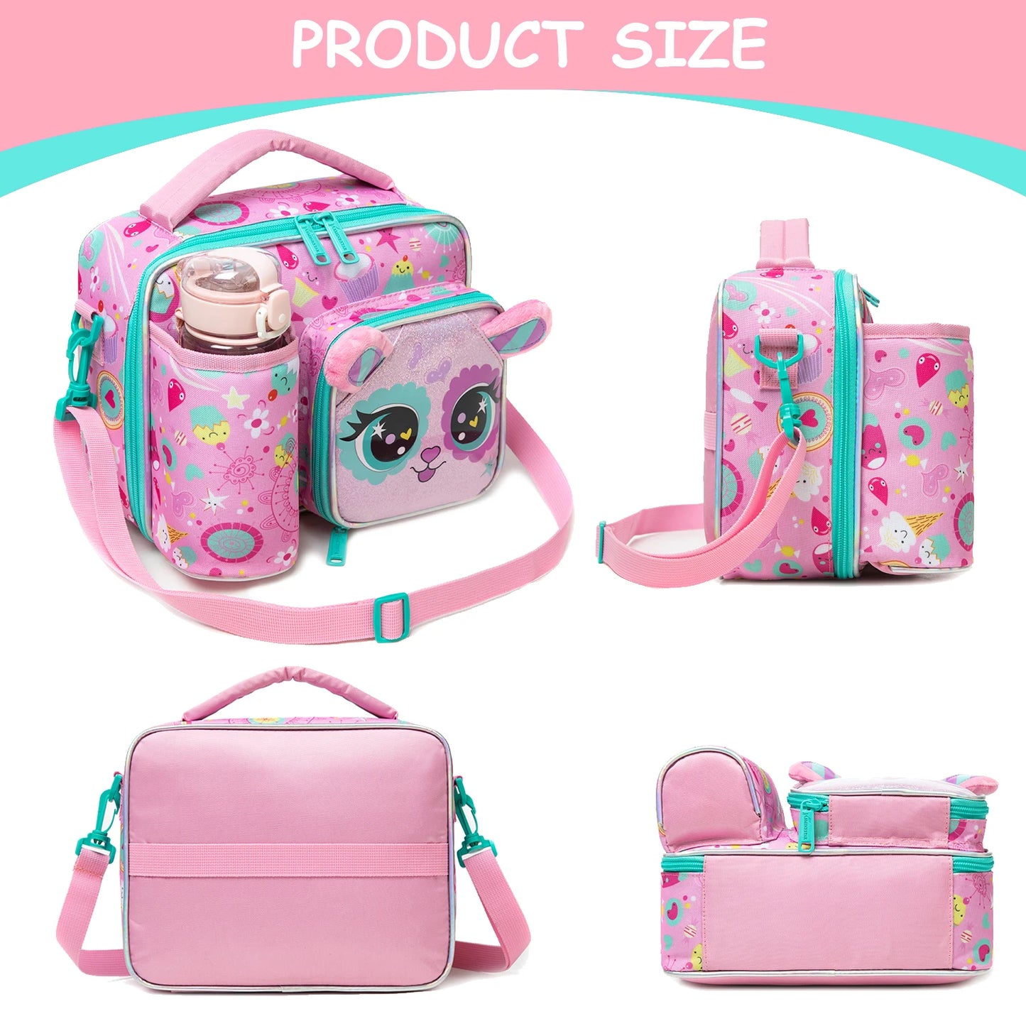 Cute Animal Kids Lunch Box Meal Bag Set