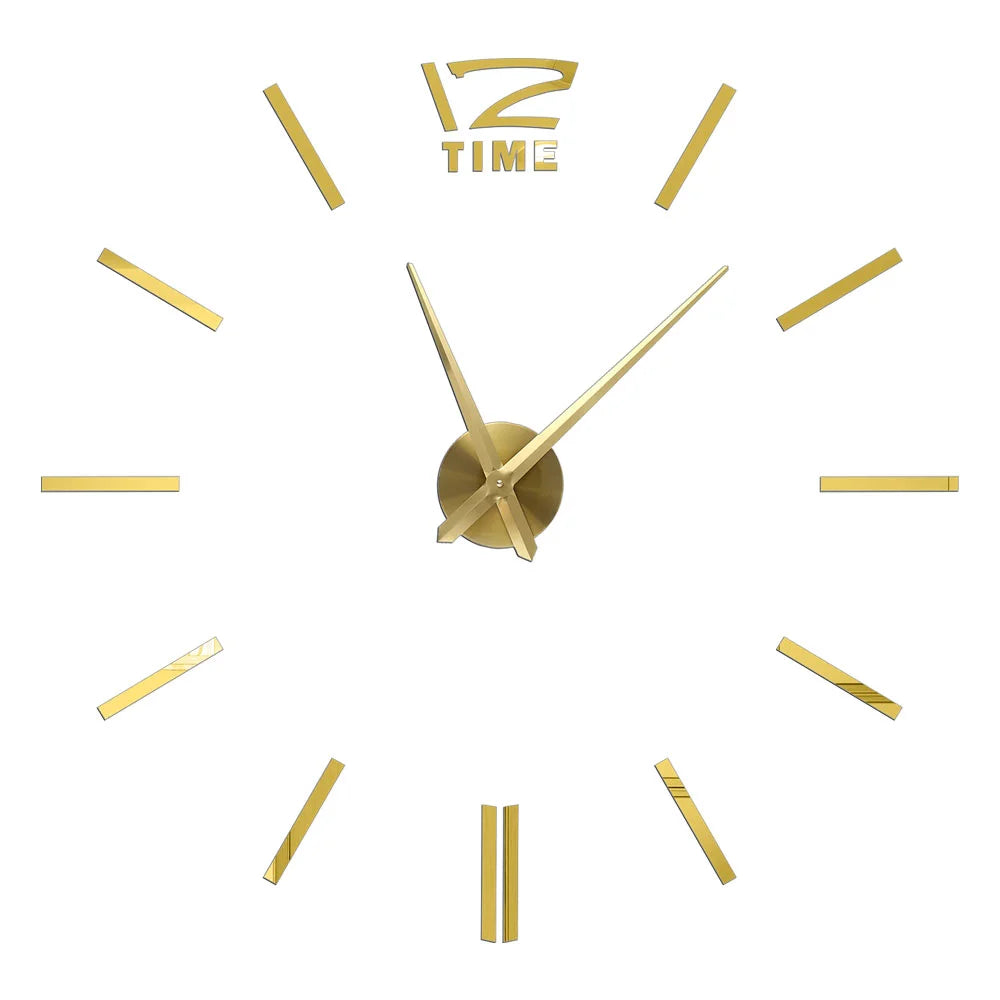Large Wall 3D DIY Quartz Acrylic Mirror Stickers Clocks
