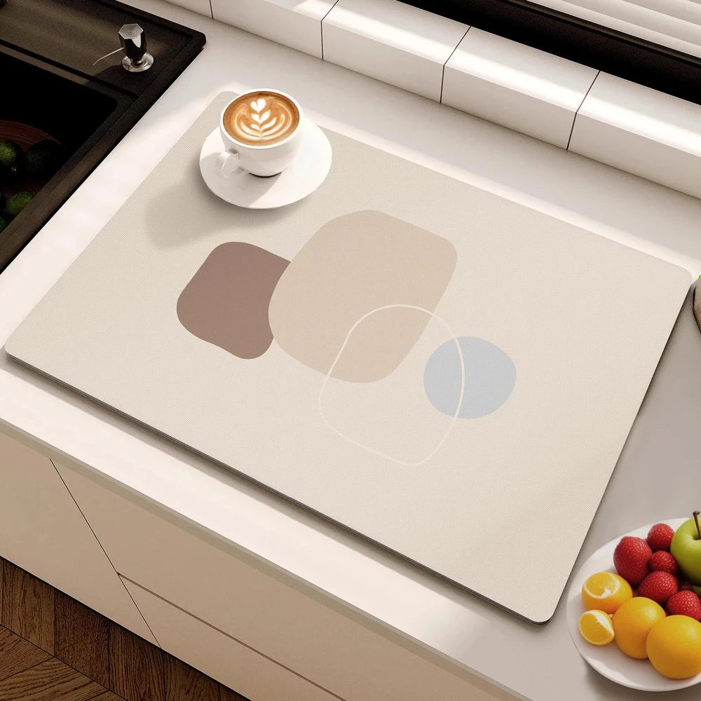 Minimalist Lines Diatom Mud Dish Drying Mat