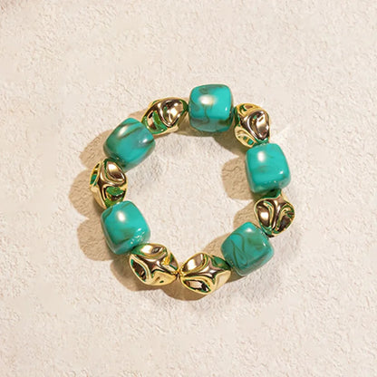 Acrylic Irregular Square Round Beaded Bracelet