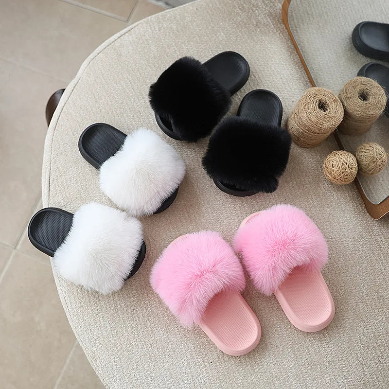 Warm Home Classic Versatile Soft Bottom Causal Fur Slippers